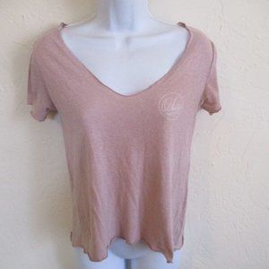 Obey Distressed Edge V Neck T Shirt Size XS